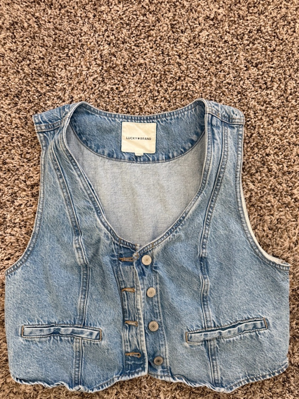 Lucky Brand cropped denim vest